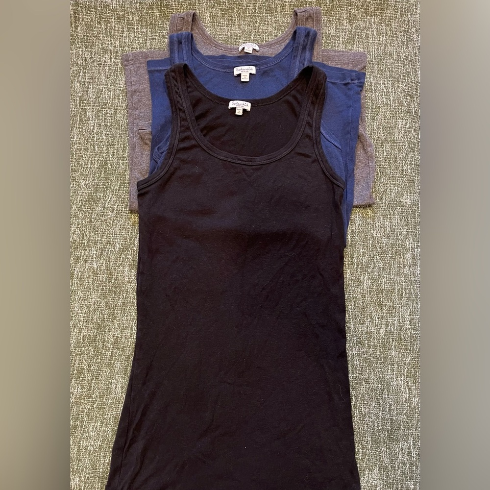 The Classic Tank (3) in Navy, Black, and Dark Grey